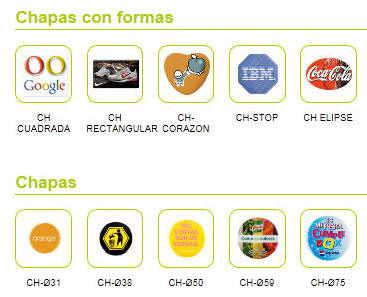 CHAPAS CON FORMAS PERSONALIZADAS